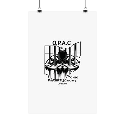 O.P.A.C. Prisoner Advocacy Art Print, Satin Poster for Social Justice, Unique Wall Décor, Support Prison Reform, Thought-Provoking Decor