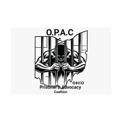 O.P.A.C. Prisoner Advocacy Art Print, Satin Poster for Social Justice, Unique Wall Décor, Support Prison Reform, Thought-Provoking Decor