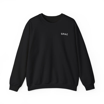 Cozy Comfort Classic Minimalistic (white-lettered) O.P.A.C. Prisoner's Advocacy Crewneck Sweatshirt | Unisex, Casual Wear, Gift for Him, Her, Stay-at-Home Style, Everyday Fashion - O.P.A.C.