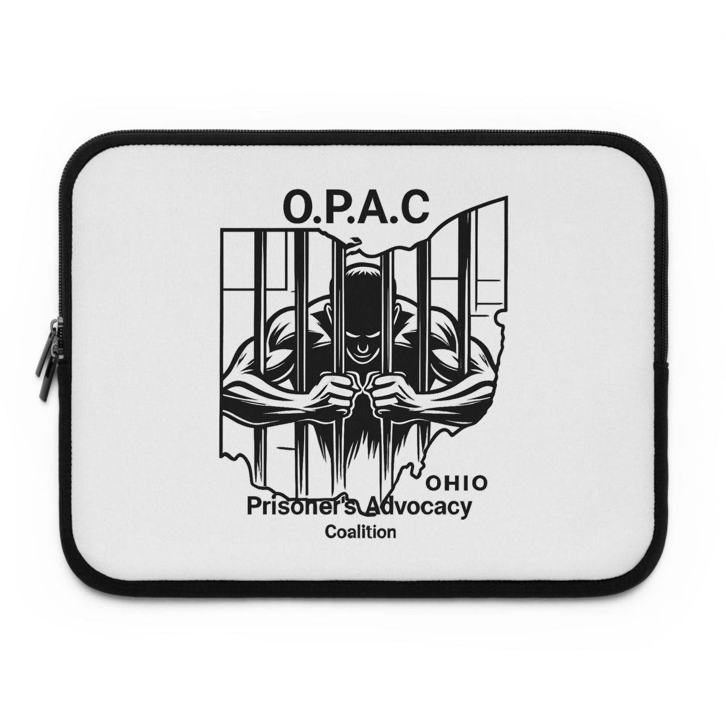 Prisoner's Advocacy Laptop Sleeve, Motivational Tech Case, Gift for Activists, Black, Stylish Computer Bag, Advocacy Merchandise