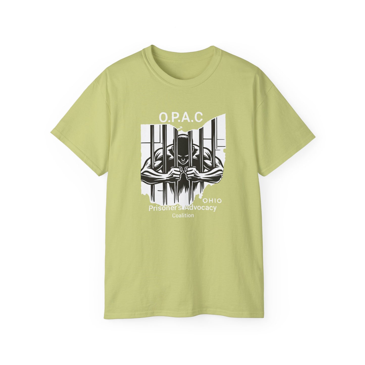 White O.P.A.C. Logo Advocacy Tee, Unisex Cotton T-Shirt for Supporters, Prison Advocacy, Social Justice, Awareness Shirt, Gift for Activists