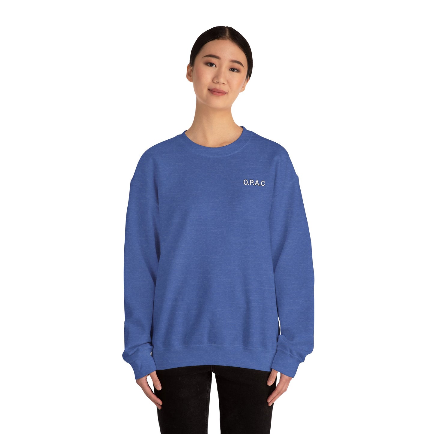 Cozy Comfort Classic Minimalistic (white-lettered) O.P.A.C. Prisoner's Advocacy Crewneck Sweatshirt | Unisex, Casual Wear, Gift for Him, Her, Stay-at-Home Style, Everyday Fashion - O.P.A.C.