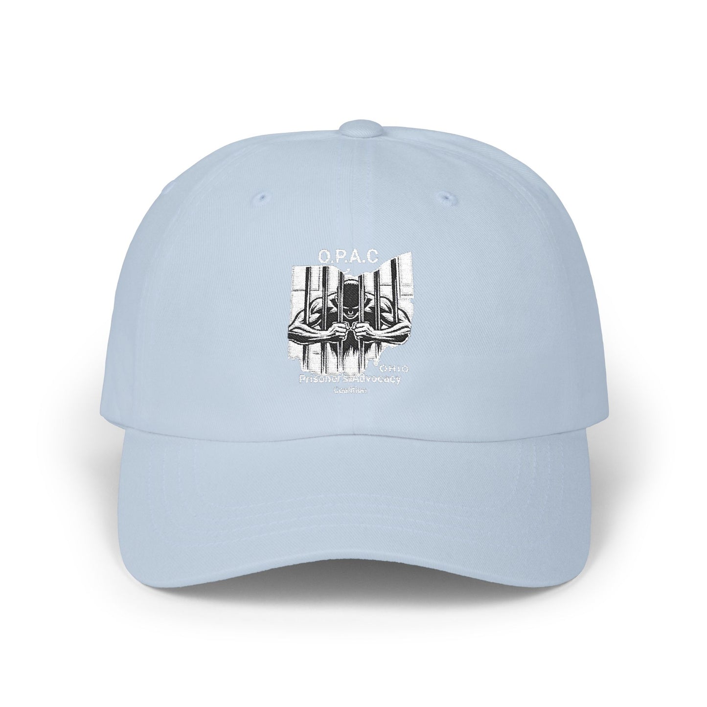 White Embroidered Patch Logo Dad Cap