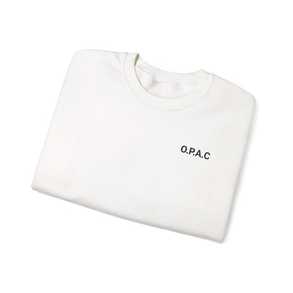 Cozy Comfort Classic Minimalistic O.P.A.C. (black-lettered) Prisoner's Advocacy Crewneck Sweatshirt | Unisex, Casual Wear, Gift for Him, Her, Stay-at-Home Style, Everyday Fashion - O.P.A.C.