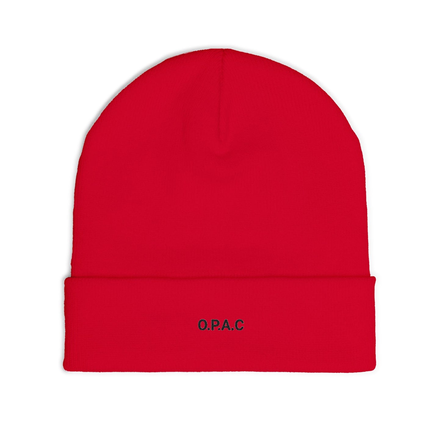 O.P.A.C. SMALL Black- Lettered Text Custom Embroidered Knit Beanie - Cozy Fashion Accessory, Winter Gift, O.P.A.C. Beanie, Streetwear Essential, Unisex Hat
