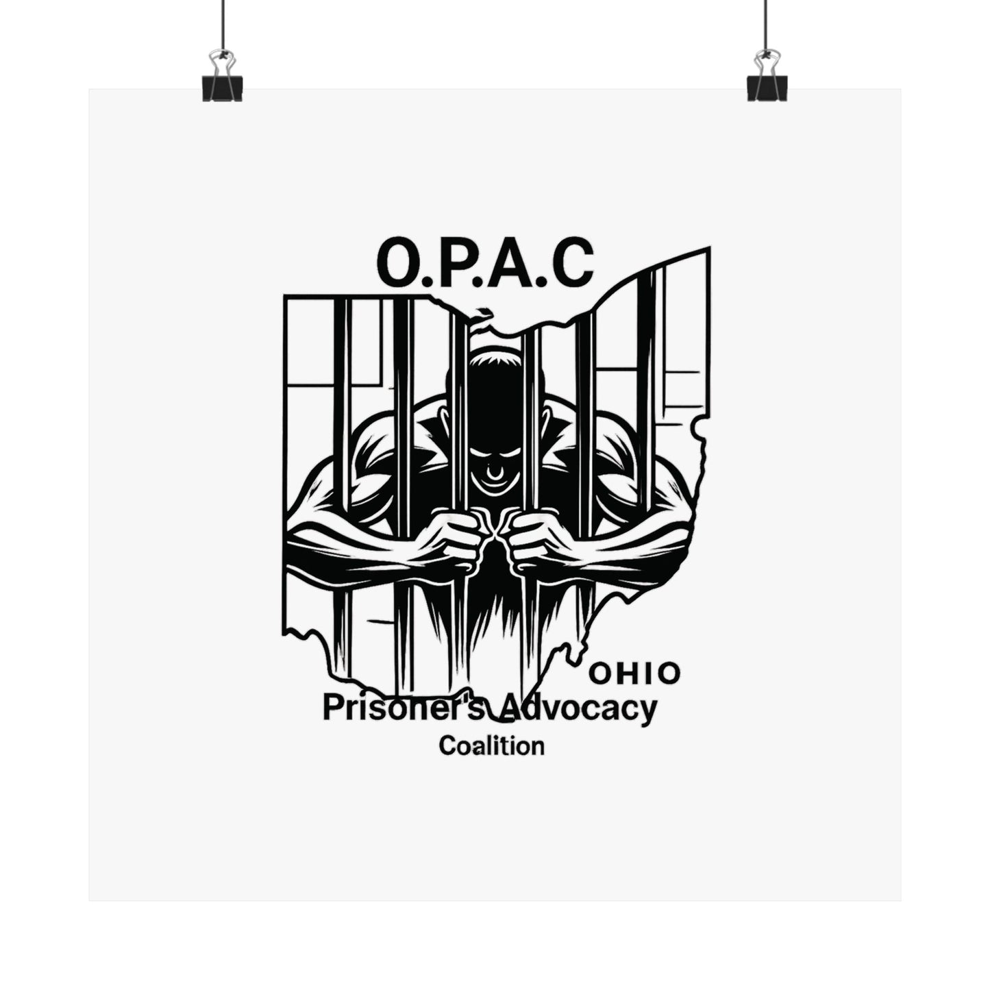 O.P.A.C. Prisoner Advocacy Art Print, Satin Poster for Social Justice, Unique Wall Décor, Support Prison Reform, Thought-Provoking Decor