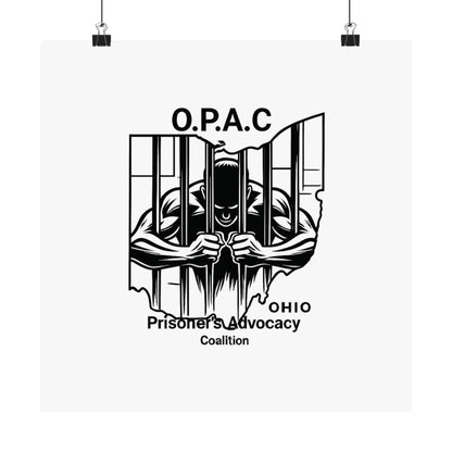 O.P.A.C. Prisoner Advocacy Art Print, Satin Poster for Social Justice, Unique Wall Décor, Support Prison Reform, Thought-Provoking Decor