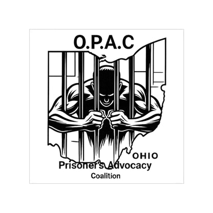 O.P.A.C.  Advocacy Transparent Outdoor Logo Sticker, Support for Prisoner's Rights, Car Decal, Vinyl Graphic for Awareness Campaigns, Nonprofit Fundraiser