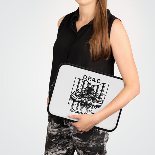Prisoner's Advocacy Laptop Sleeve, Motivational Tech Case, Gift for Activists, Black, Stylish Computer Bag, Advocacy Merchandise