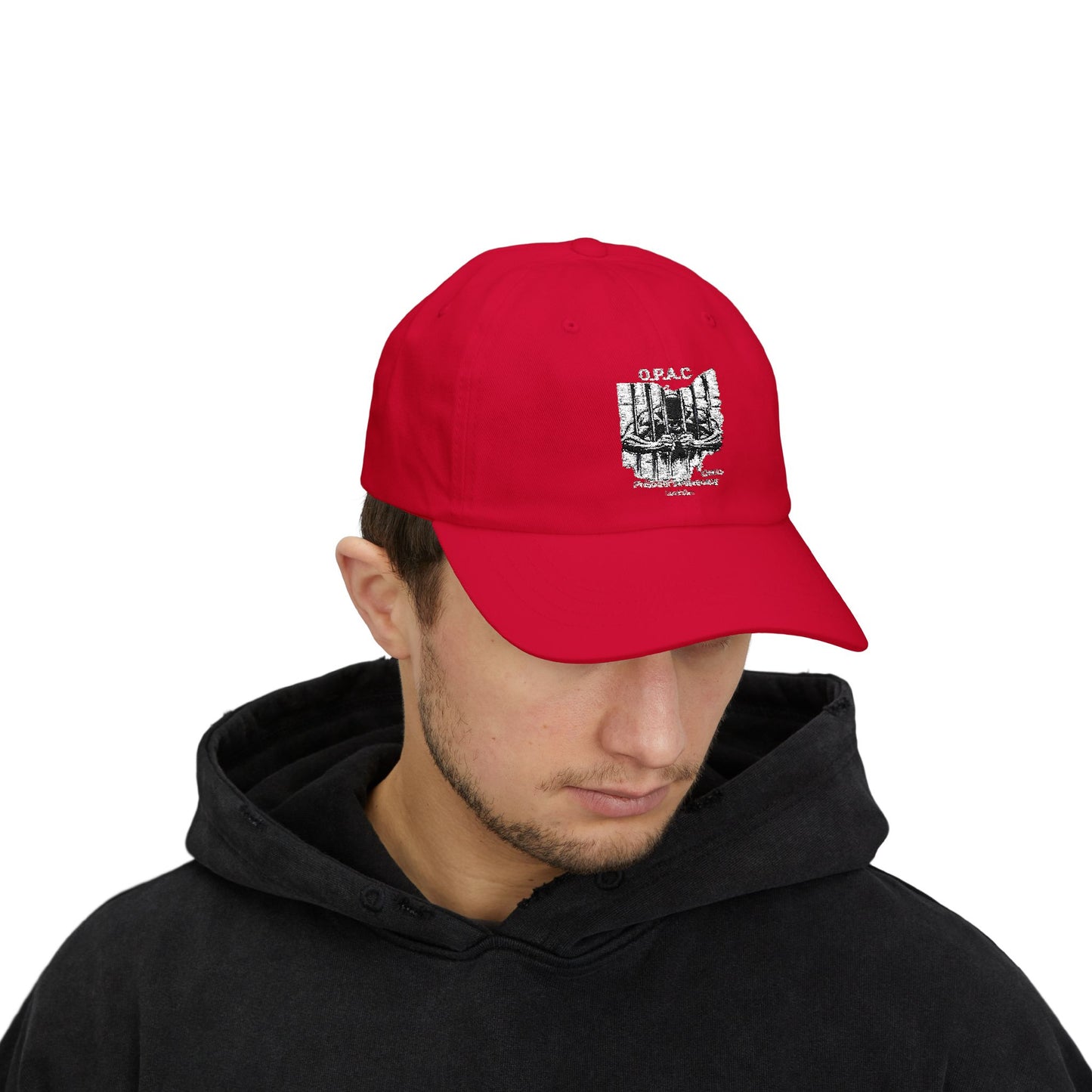 White Embroidered Patch Logo Dad Cap