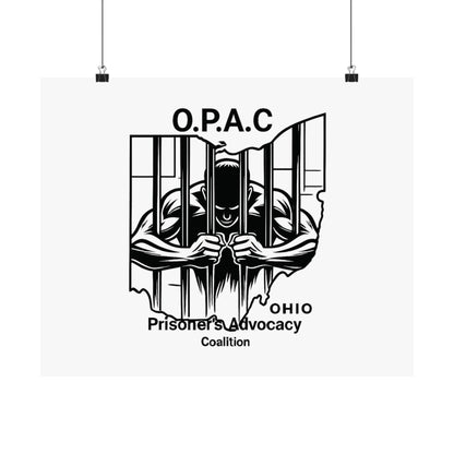O.P.A.C. Prisoner Advocacy Art Print, Satin Poster for Social Justice, Unique Wall Décor, Support Prison Reform, Thought-Provoking Decor