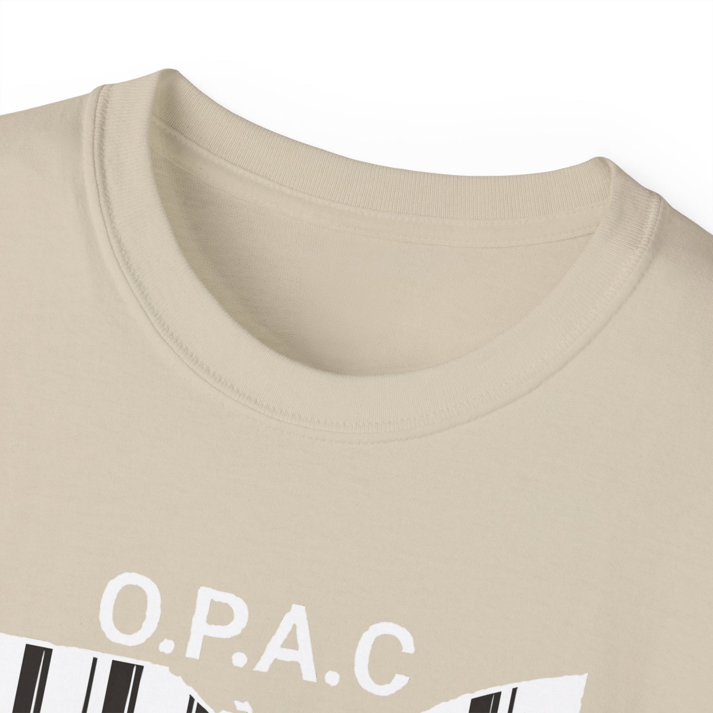 White O.P.A.C. Logo Advocacy Tee, Unisex Cotton T-Shirt for Supporters, Prison Advocacy, Social Justice, Awareness Shirt, Gift for Activists