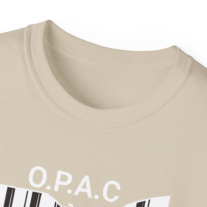 White O.P.A.C. Logo Advocacy Tee, Unisex Cotton T-Shirt for Supporters, Prison Advocacy, Social Justice, Awareness Shirt, Gift for Activists