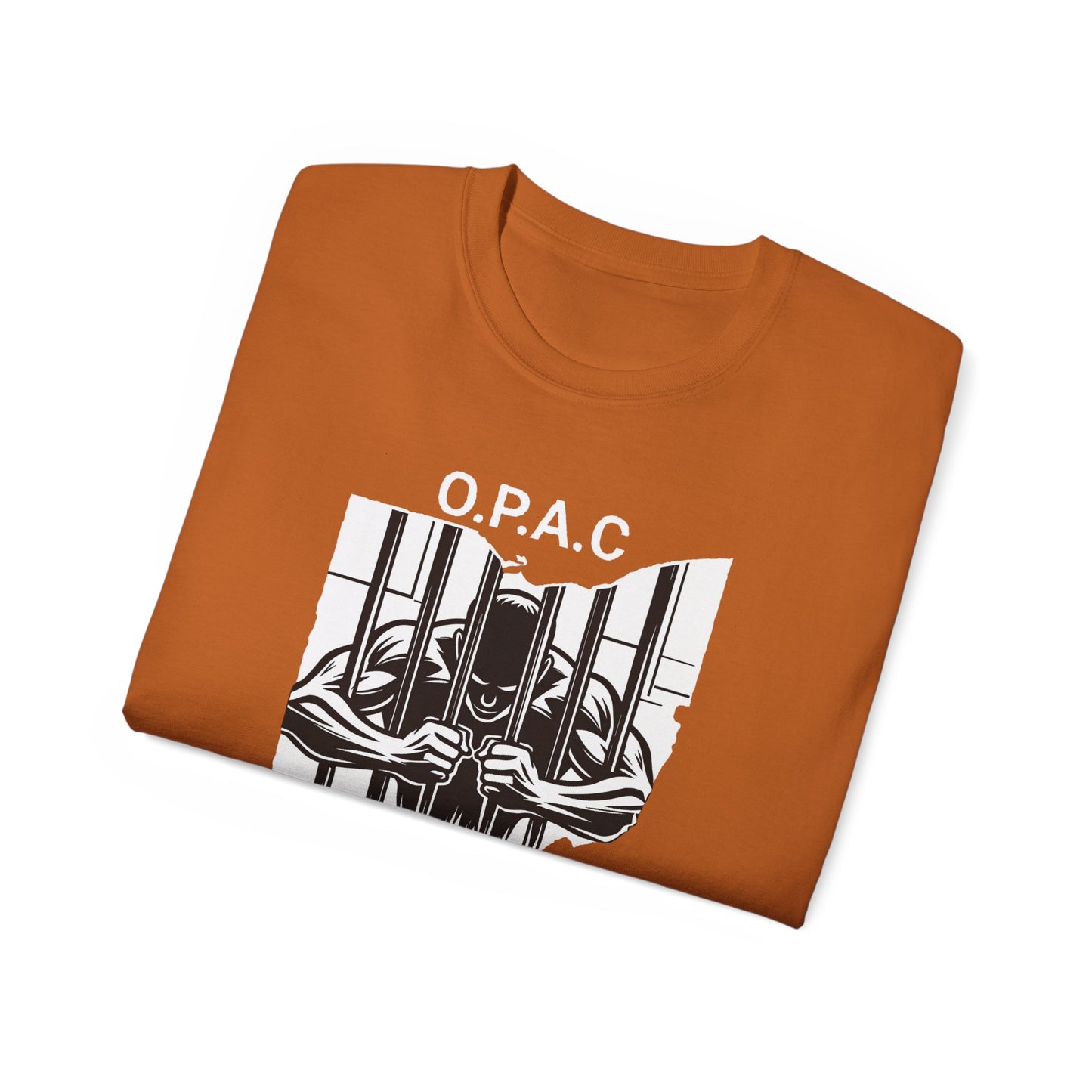 White O.P.A.C. Logo Advocacy Tee, Unisex Cotton T-Shirt for Supporters, Prison Advocacy, Social Justice, Awareness Shirt, Gift for Activists