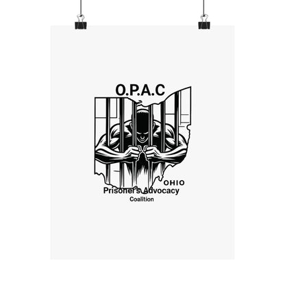 O.P.A.C. Prisoner Advocacy Art Print, Satin Poster for Social Justice, Unique Wall Décor, Support Prison Reform, Thought-Provoking Decor
