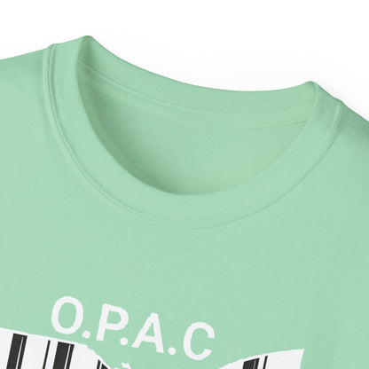White O.P.A.C. Logo Advocacy Tee, Unisex Cotton T-Shirt for Supporters, Prison Advocacy, Social Justice, Awareness Shirt, Gift for Activists