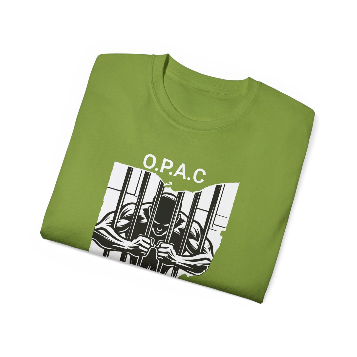 White O.P.A.C. Logo Advocacy Tee, Unisex Cotton T-Shirt for Supporters, Prison Advocacy, Social Justice, Awareness Shirt, Gift for Activists