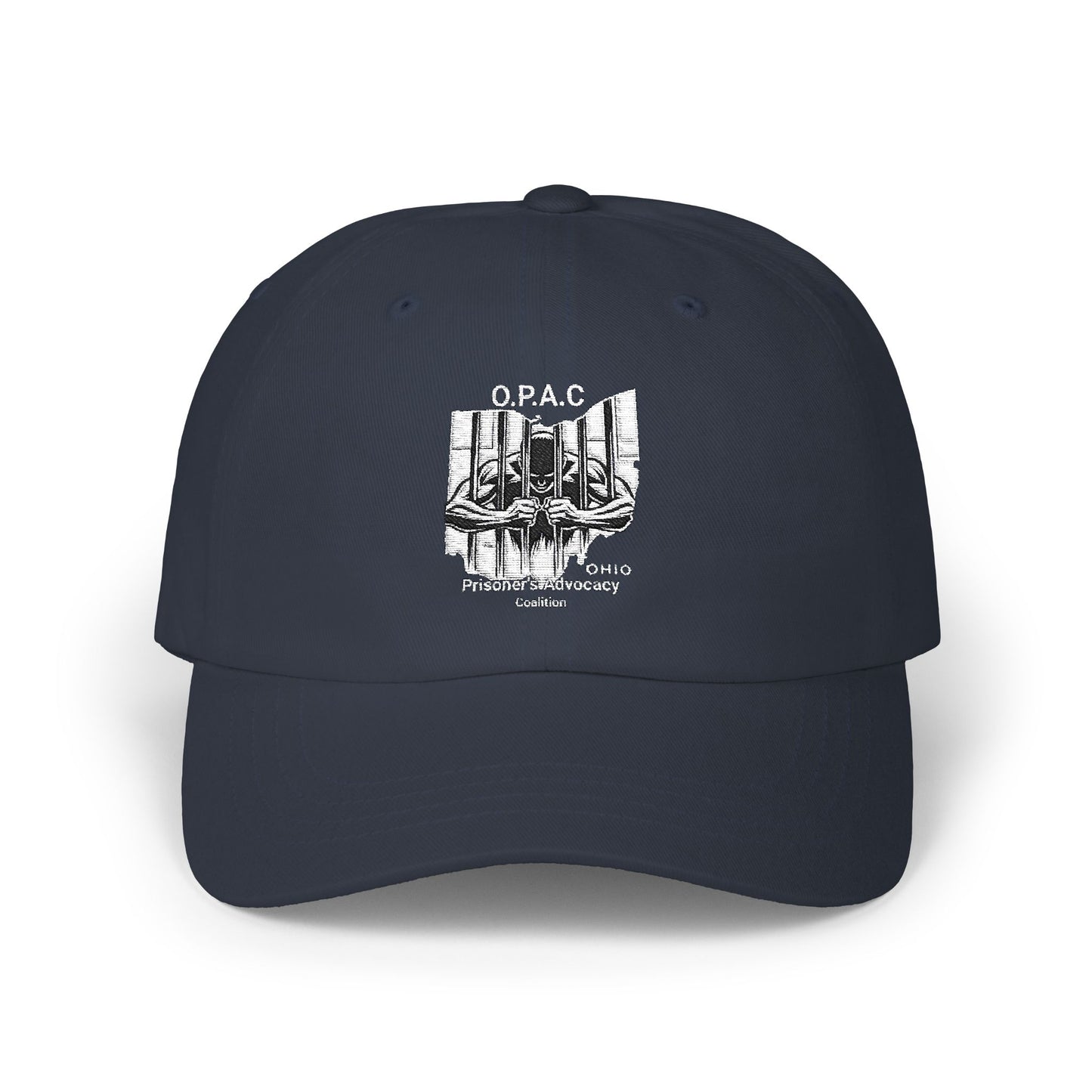 White Embroidered Patch Logo Dad Cap