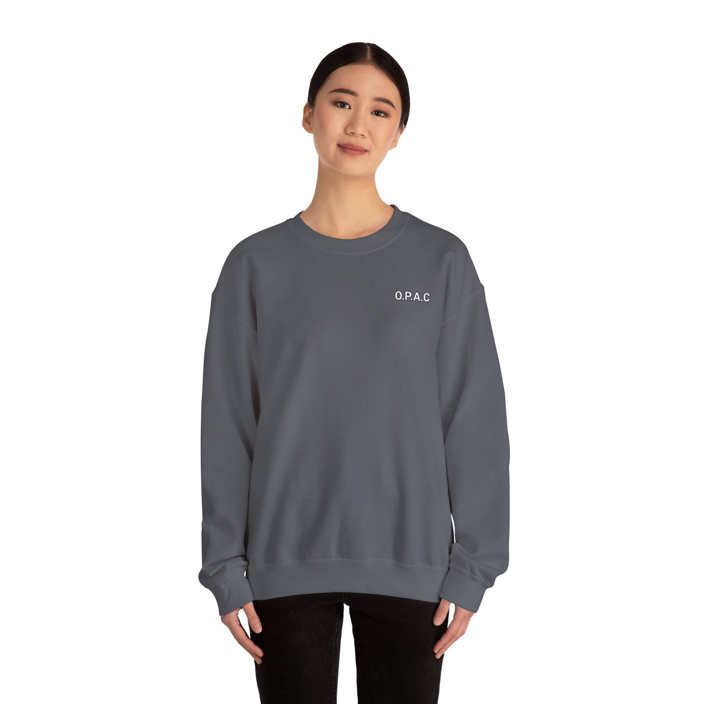 Cozy Comfort Classic Minimalistic (white-lettered) O.P.A.C. Prisoner's Advocacy Crewneck Sweatshirt | Unisex, Casual Wear, Gift for Him, Her, Stay-at-Home Style, Everyday Fashion - O.P.A.C.