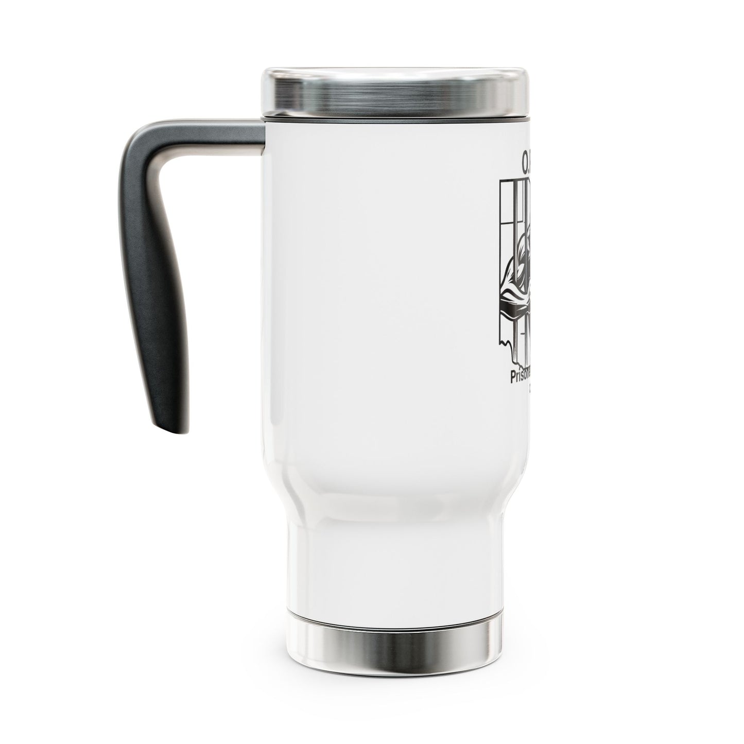 O.P.A.C. Advocacy Travel Mug – Stainless Steel Coffee Cup, Prisoner's Rights Support, Gift for Activists, Eco-Friendly Mug, Fundraising Merchandise