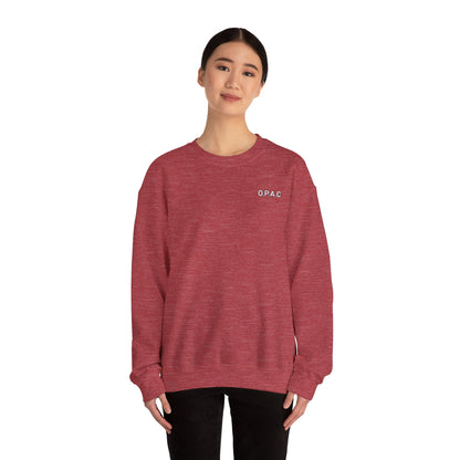 Cozy Comfort Classic Minimalistic (white-lettered) O.P.A.C. Prisoner's Advocacy Crewneck Sweatshirt | Unisex, Casual Wear, Gift for Him, Her, Stay-at-Home Style, Everyday Fashion - O.P.A.C.
