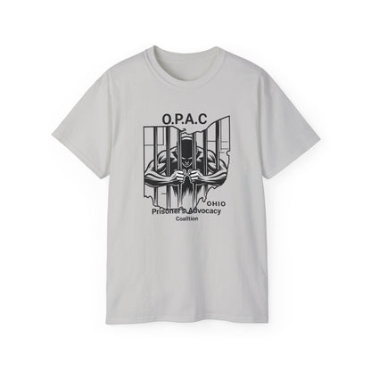 Black O.P.A.C. Advocacy Tee, Unisex Cotton T-Shirt for Supporters, Prison Advocacy, Social Justice, Awareness Shirt, Gift for Activists