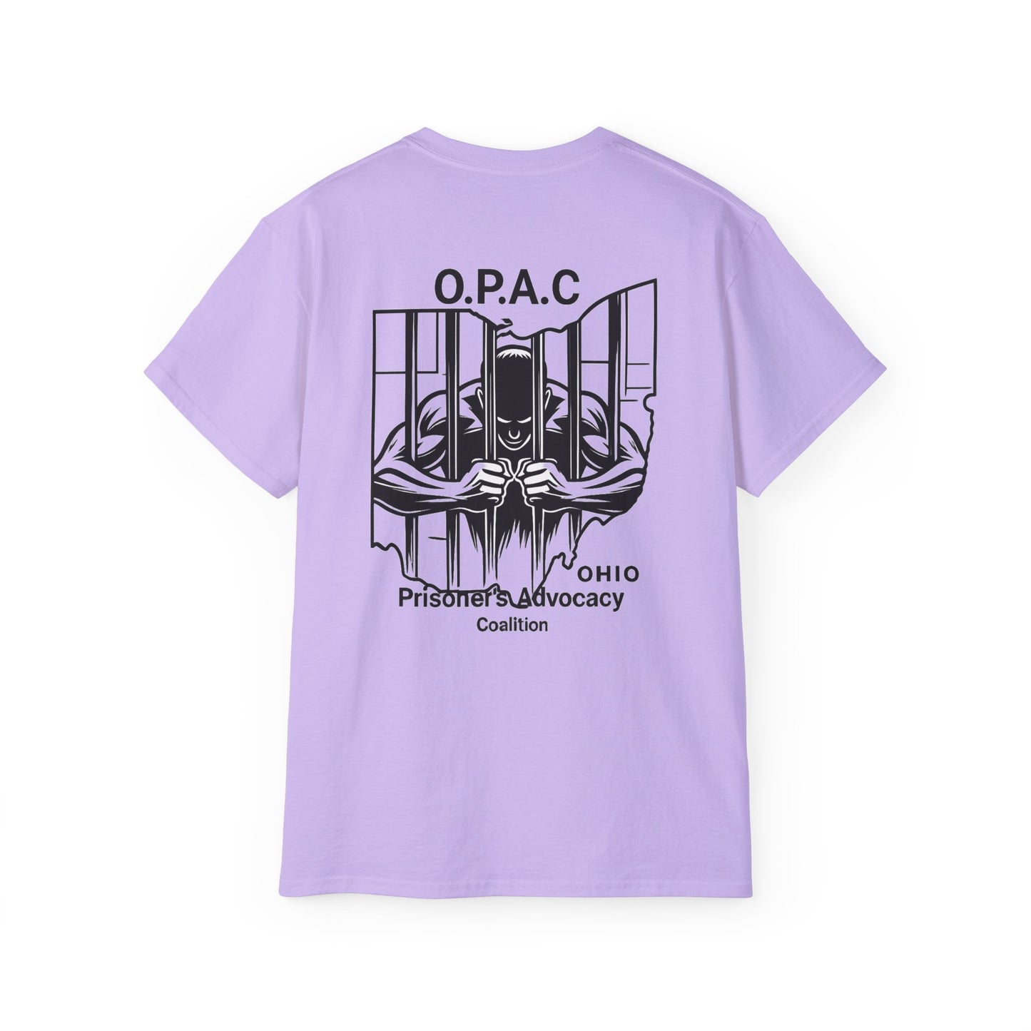 Double-sided Unisex Black-Lettered Text Big Back Graphic Advocacy Tee - Support Prisoners' Rights, Social Justice Apparel, Protest Wear, Activism T-Shirt