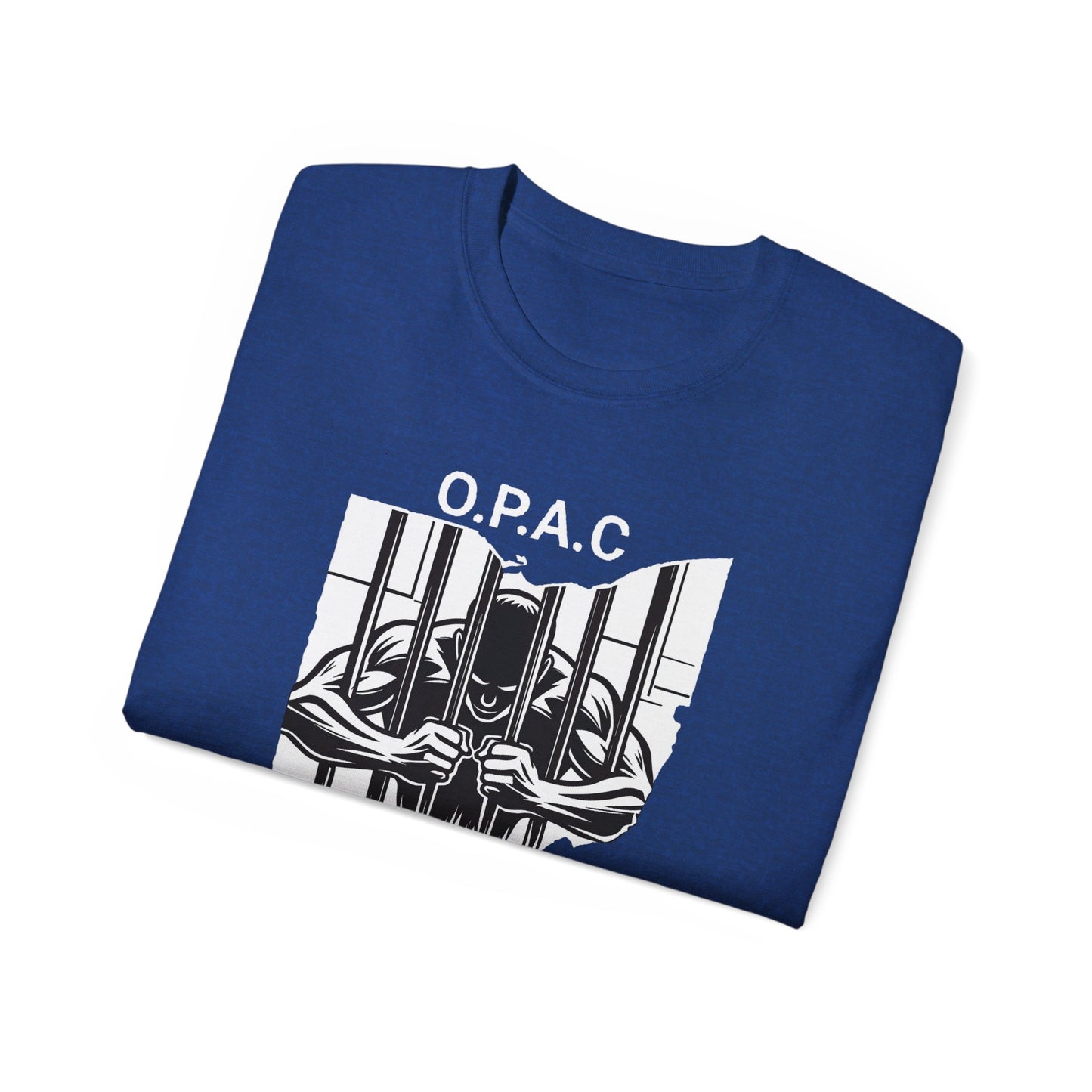 White O.P.A.C. Logo Advocacy Tee, Unisex Cotton T-Shirt for Supporters, Prison Advocacy, Social Justice, Awareness Shirt, Gift for Activists