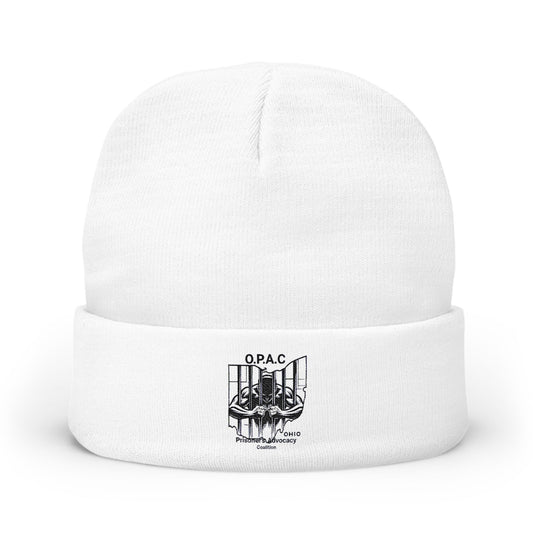 O.P.A.C. Ohio Prisoner's Advocacy Coalition Custom Embroidered Patch Logo Knit Beanie - Cozy Fashion Accessory, Winter Gift, O.P.A.C. Beanie, Streetwear Essential, Unisex Hat